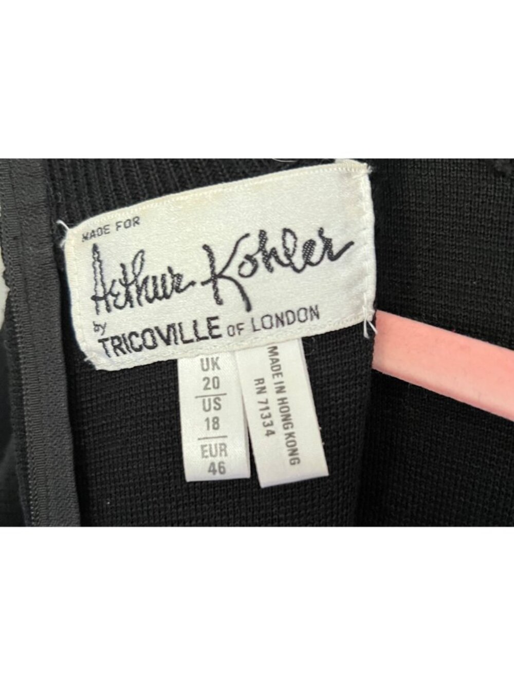 Vintage Arthur Kohler Tricoville Black Wool Blend Dress Sweater Gold Studded 18 - Picture 7 of 11